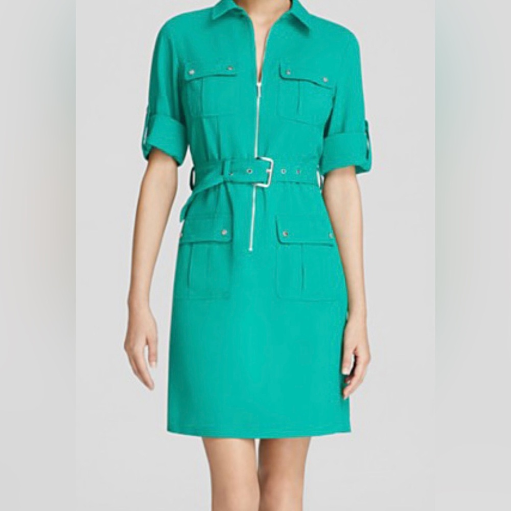 Michael Kors Zip Dress with Pockets and Belt
